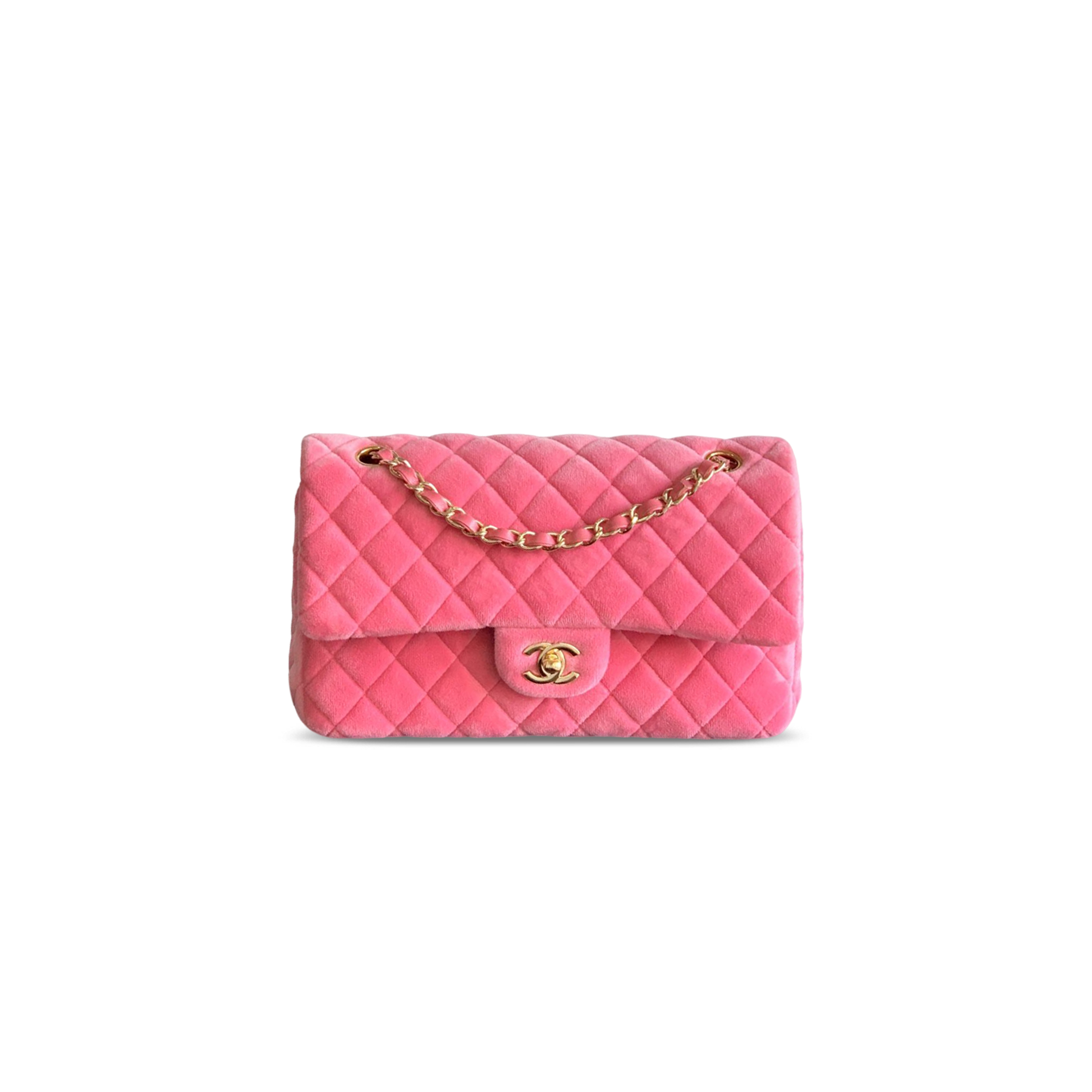 CHANEL MEDIUM CLASSIC HANDBAG VELVET A01112 (25*16*7cm)